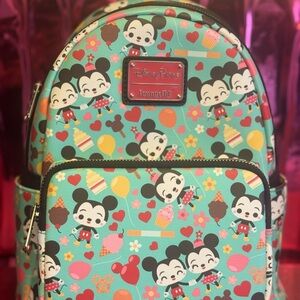 Loungefly Disney Parks Mickey and Minnie Snacks Mini Backpack